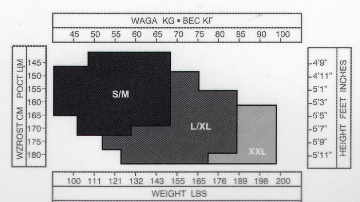 MissO crotchless pantyhose P101 sizing chart